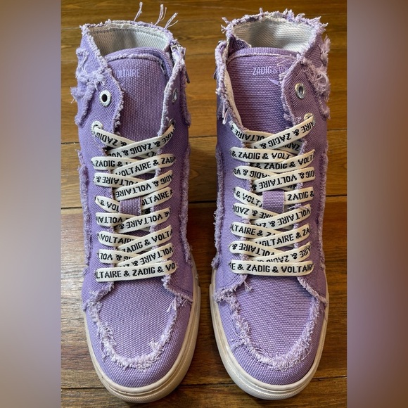 Zadig & Voltaire | High Flash Canvas Purple | Sneaker | Women’s US 9 - Picture 3 of 8